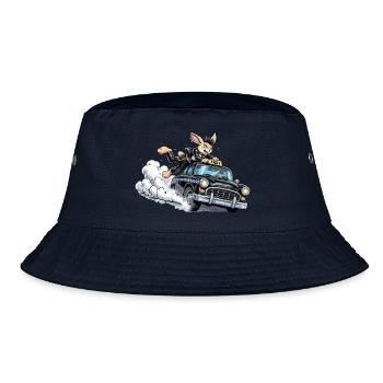 Bunny Punk im Taxi-Action - Bucket Hat - Navy - Vorne