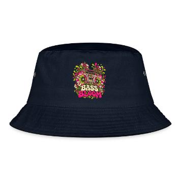 Bass Bloom Neon-Blüten Boombox - Bucket Hat - Navy - Vorne