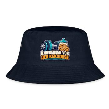 Kraftsport – Kniebeugen vor der Keksdose - Bucket Hat - Navy - Vorne