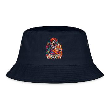DiaMuertos Herzblüte - Bucket Hat - Navy - Vorne