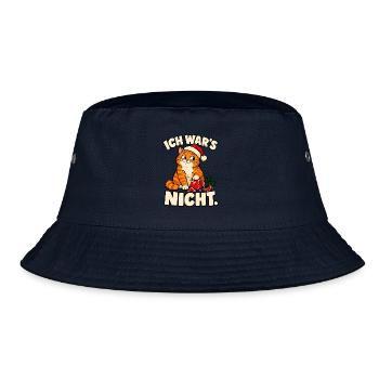 Ich war’s nicht – Lustige Weihnachtskatze - Bucket Hat - Navy - Vorne