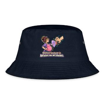 Babybauch anfassen nur mit Erlaubnis - Bucket Hat - Navy - Vorne
