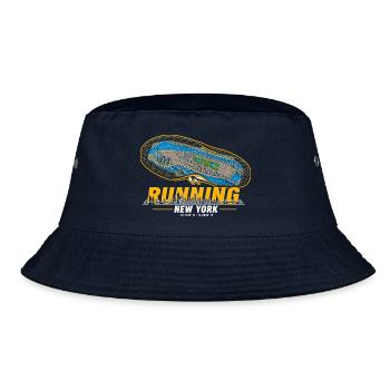 Running New York Laufschuh Stadtkarte - dunkel - Bucket Hat - Navy - Vorne