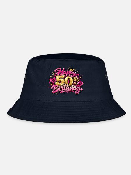 Herzlichen Glückwunsch zum 50. Geburtstag Pink Graffiti: Immer noch eine Königin! - Bucket Hat - Navy