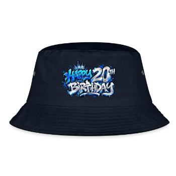 Herzlichen Glückwunsch zum 20. Geburtstag Blue Graffiti: Level Up Boom! - Bucket Hat - Navy - Vorne