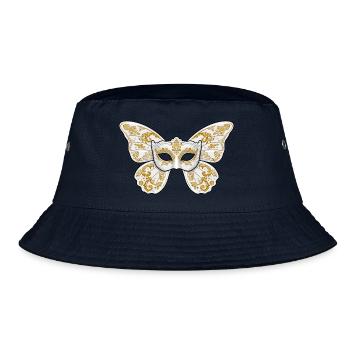 Verzierte goldene Maskenmaske - Bucket Hat - Navy - Vorne