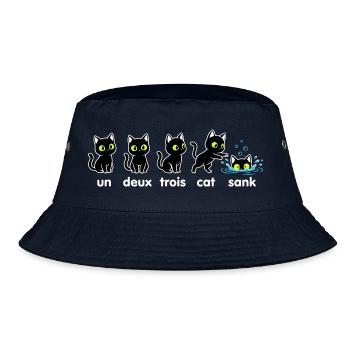 Un Deux Trois Katzen Sink - Bucket Hat - Navy - Vorne
