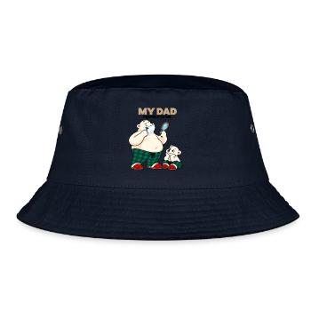 Papa – lustiger Eisbär-Vater - Bucket Hat - Navy - Vorne
