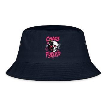 Totenkopf mit Comicbombe – Chaos Fueled - Bucket Hat - Navy - Vorne
