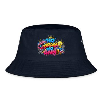 KEIN GEHIRN, KEIN GEWINN – Das Graffiti der Gehirne! - Bucket Hat - Navy - Vorne