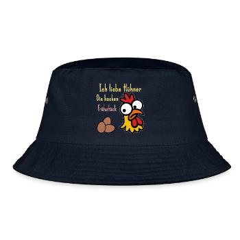 Ich liebe Hühner lustiger Spruch - Bucket Hat - Navy - Vorne