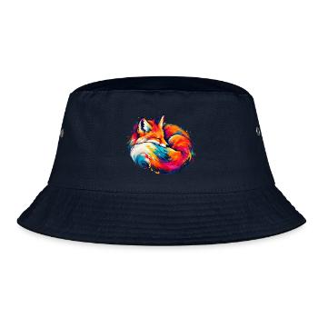 Chromatischer Schlaffuchs - Bucket Hat - Navy - Vorne