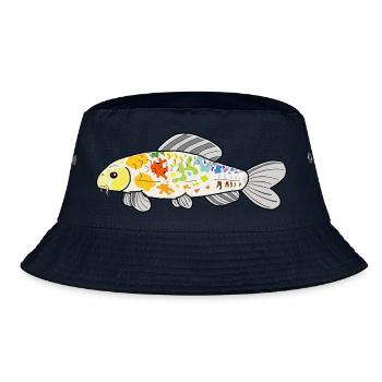 Koi-BogenBunter Spritzer - Bucket Hat - Navy - Vorne
