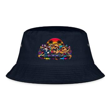 Palm Party DJ Pals - Bucket Hat - Navy - Vorne