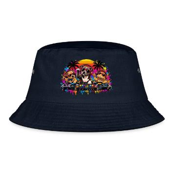 Pawplay Party DJ Dogs - Bucket Hat - Navy - Vorne