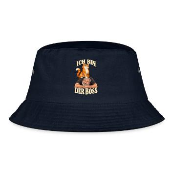 Ich bin der Chef – Katzenhumor - Bucket Hat - Navy - Vorne