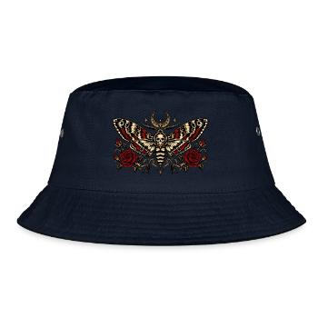 Totenkopfschwärmer Gothic Motte - Bucket Hat - Navy - Vorne