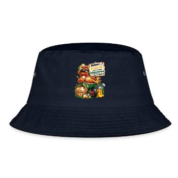Glückliche Hühner tolle Eier Selbstversorgung - Bucket Hat - Navy - Vorne
