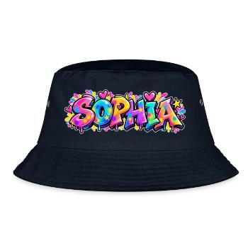 SOPHIA Graffiti Name Street Art Neon Hip Hop - Bucket Hat - Navy - Vorne