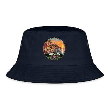 Rovinj Kroatien Hafen Stadt Sonnenuntergang Meer - Bucket Hat - Navy - Vorne