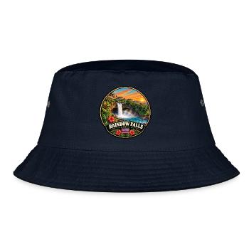 Rainbow Falls Hawaii Wasserfall Natur Wald - Bucket Hat - Navy - Vorne