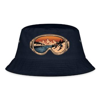 Goggles Mountain Retro Alpinski - Bucket Hat - Navy - Vorne