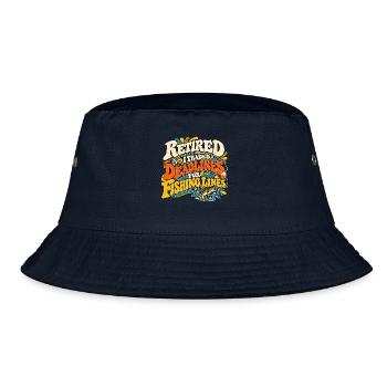 Im Ruhestand habe ich Deadlines gegen Angelleinen eingetauscht - Bucket Hat - Navy - Vorne