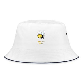 Hummel glückliche zufriedene Hummel - Bucket Hat - Weiß/Navy - Vorne