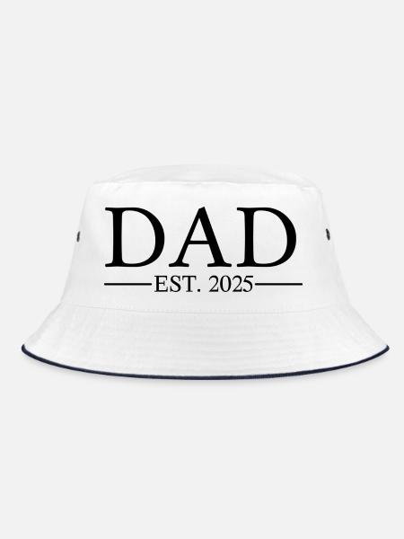 Dad EST 2025 - Bucket Hat - Weiß/Navy