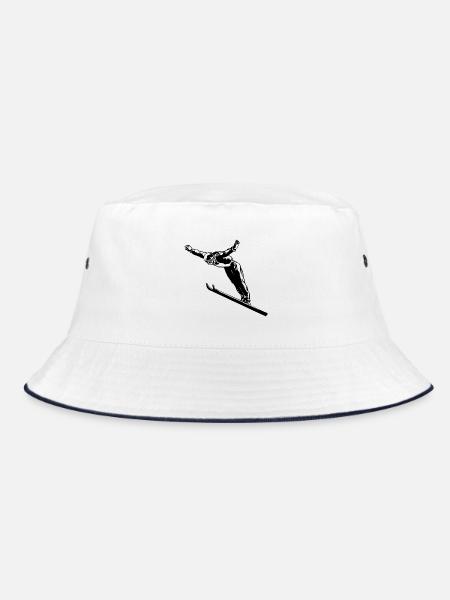 Skispringen Skispringer - Bucket Hat - Weiß/Navy