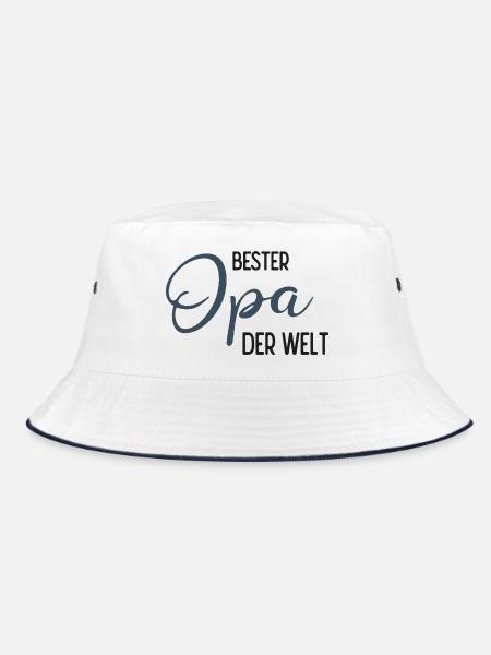 Bester Opa der Welt - Spruchdesign - Bucket Hat - Weiß/Navy