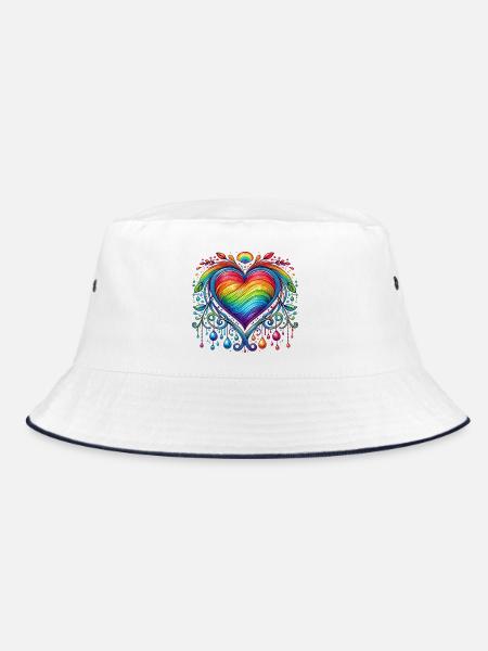 Coeur arc-en-ciel - Bob - blanc/marine - Devant