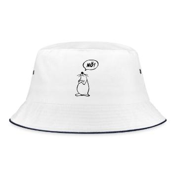 Nö Maus schwarz NÖ - Bucket Hat - Weiß/Navy - Vorne