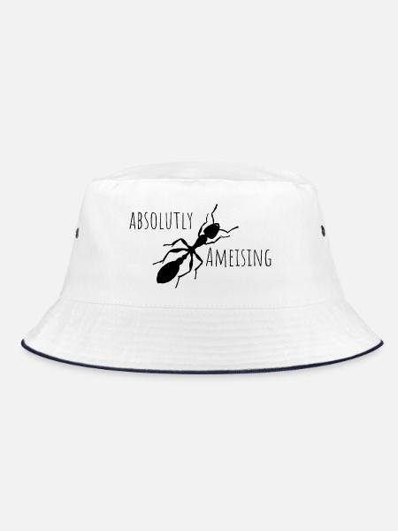 ameise - Bucket Hat - Weiß/Navy