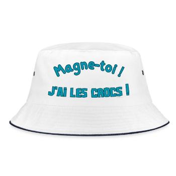 Magne-toi J'ai les Cr*cs – Bleu Pop - Bob - blanc/marine - Devant