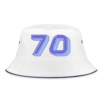 70. 70 ANS. 70e ANNIVERSAIRE. ANNIVERSAIRE 70 ANS. - Bob - blanc/marine - Devant