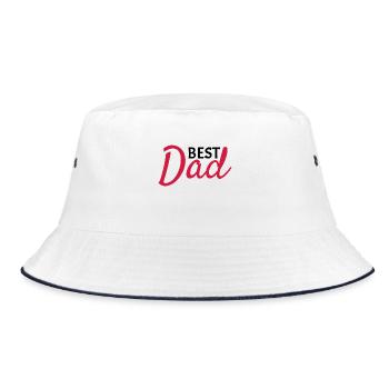 Best Dad - Bucket Hat - Weiß/Navy - Vorne