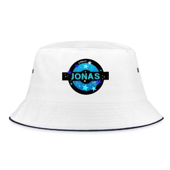 Jonas Geburtstag Jonas - Bucket Hat - Weiß/Navy - Vorne