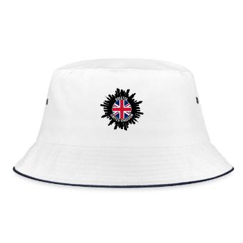 Bristol Skyline UK Flagge Reisesouvenir - Bucket Hat - Weiß/Navy - Vorne