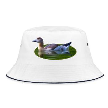 Nilgans Gans Küken - Bucket Hat - Weiß/Navy - Vorne