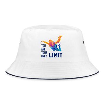 Skydive Fallschirmspringer Skydiver Freifall - Bucket Hat - Weiß/Navy - Vorne