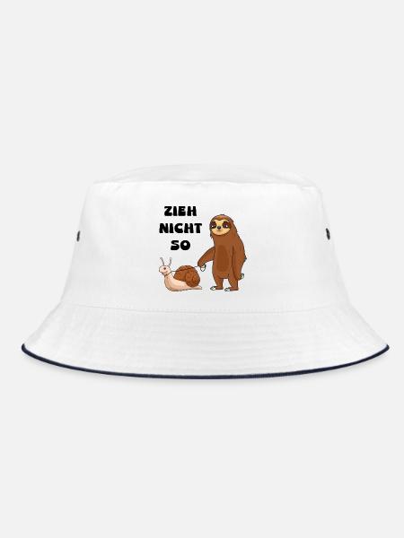 Zieh nicht so Schnecke und ein Faultier - Bucket Hat - Weiß/Navy