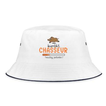 Bientôt Chasseur Body Bébé Cadeau Papa Chasse - Bob - blanc/marine - Devant