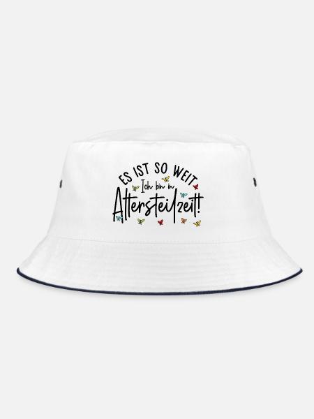 Es ist so weit Ich bin in Altersteilzeit - Bucket Hat - Weiß/Navy - Vorne