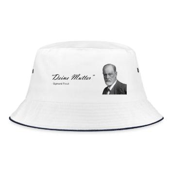 "Deine Mutter" Sigmund freund - Bucket Hat - Weiß/Navy - Vorne