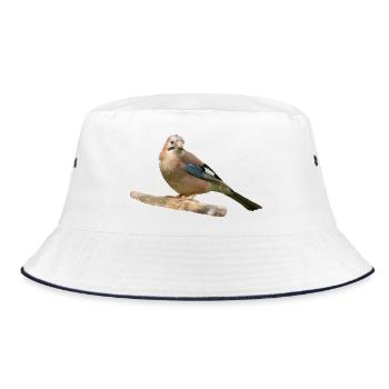 Eichelhäher - Bucket Hat - Weiß/Navy - Vorne