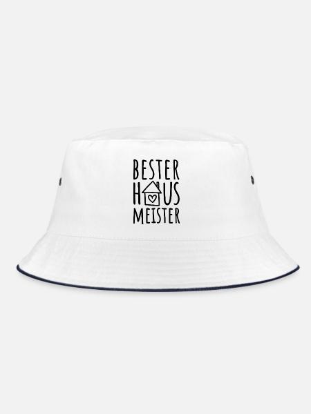 Bester Hausmeister - Bucket Hat - Weiß/Navy - Vorne