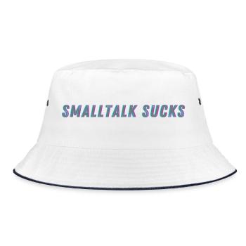 SMALLTALK SUCKS - Spread it! - Bucket Hat - Weiß/Navy - Vorne