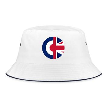 Britische Mods - Bucket Hat - Weiß/Navy - Vorne