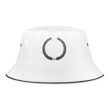 Laurel Wreath Vintage Award Badge Frame Vector - Bucket Hat - Weiß/Navy - Vorne